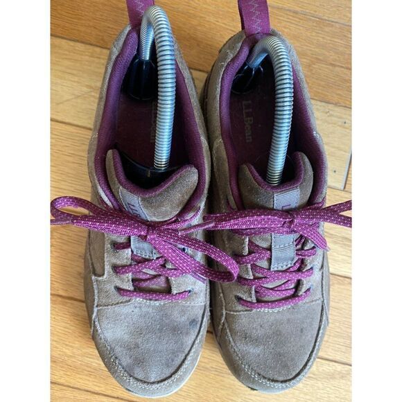 L.L. Bean women's brown suede outdoor hiking comfort lace up shoes size 8.5 wide - Picture 3 of 8